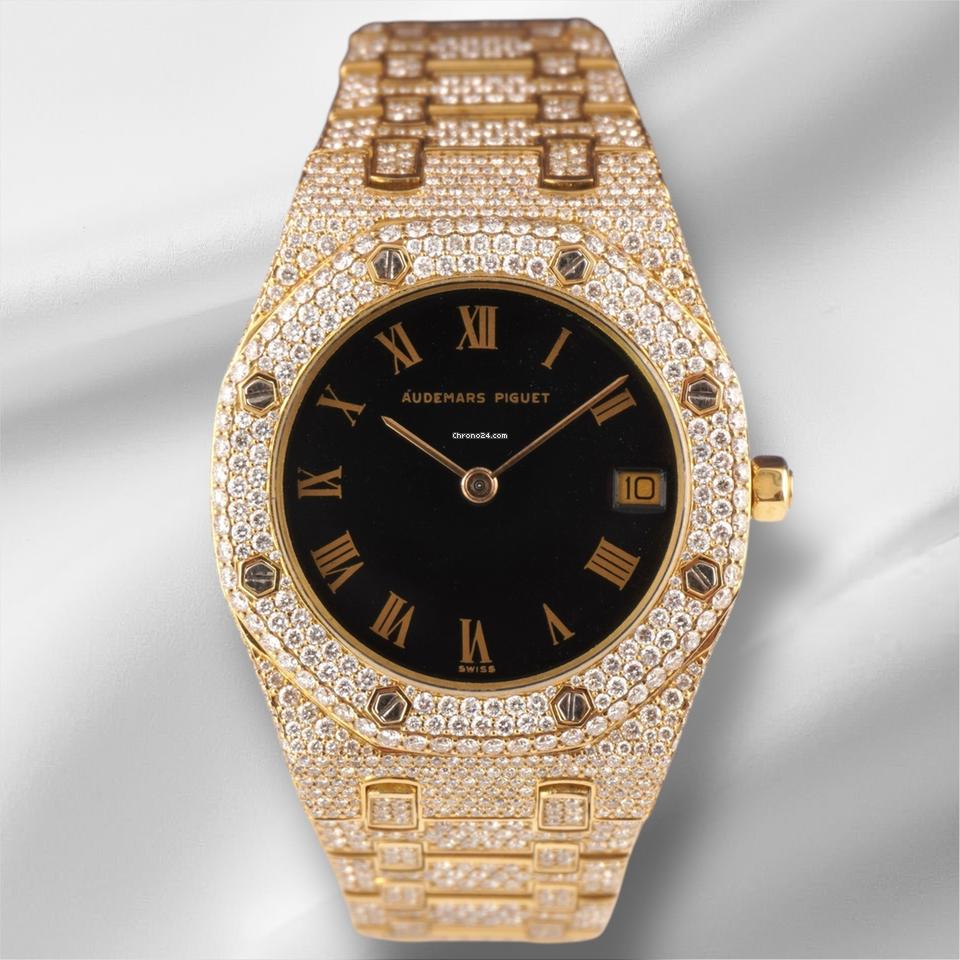 Audemars Piguet Royal Oak Lady Ladies 18k YG 36mm Custom 16ct Diamond 56023BA