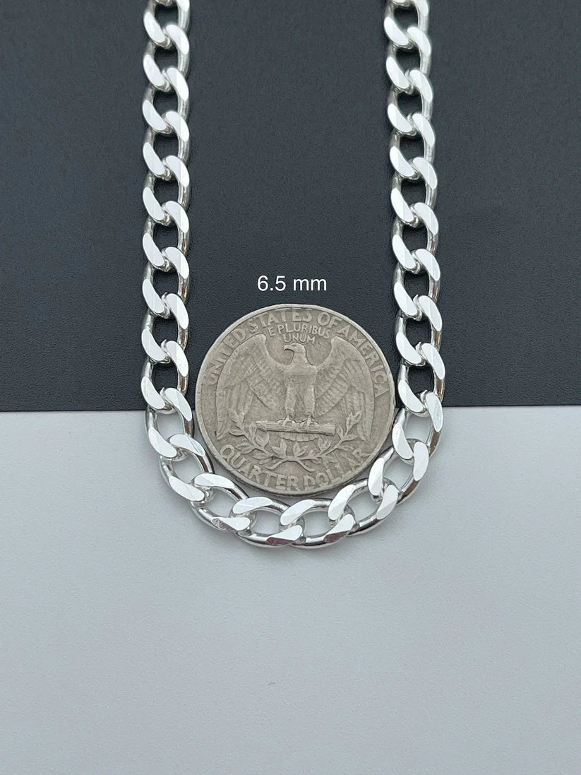 Solid 925 Sterling Silver Cuban Link Chains Men's Women's Curb Necklace