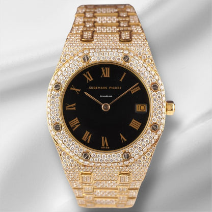 Audemars Piguet Royal Oak Lady Ladies 18k YG 36mm Custom 16ct Diamond 56023BA