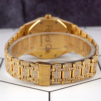 Audemars Piguet Royal Oak Lady Ladies 18k YG 36mm Custom 16ct Diamond 56023BA