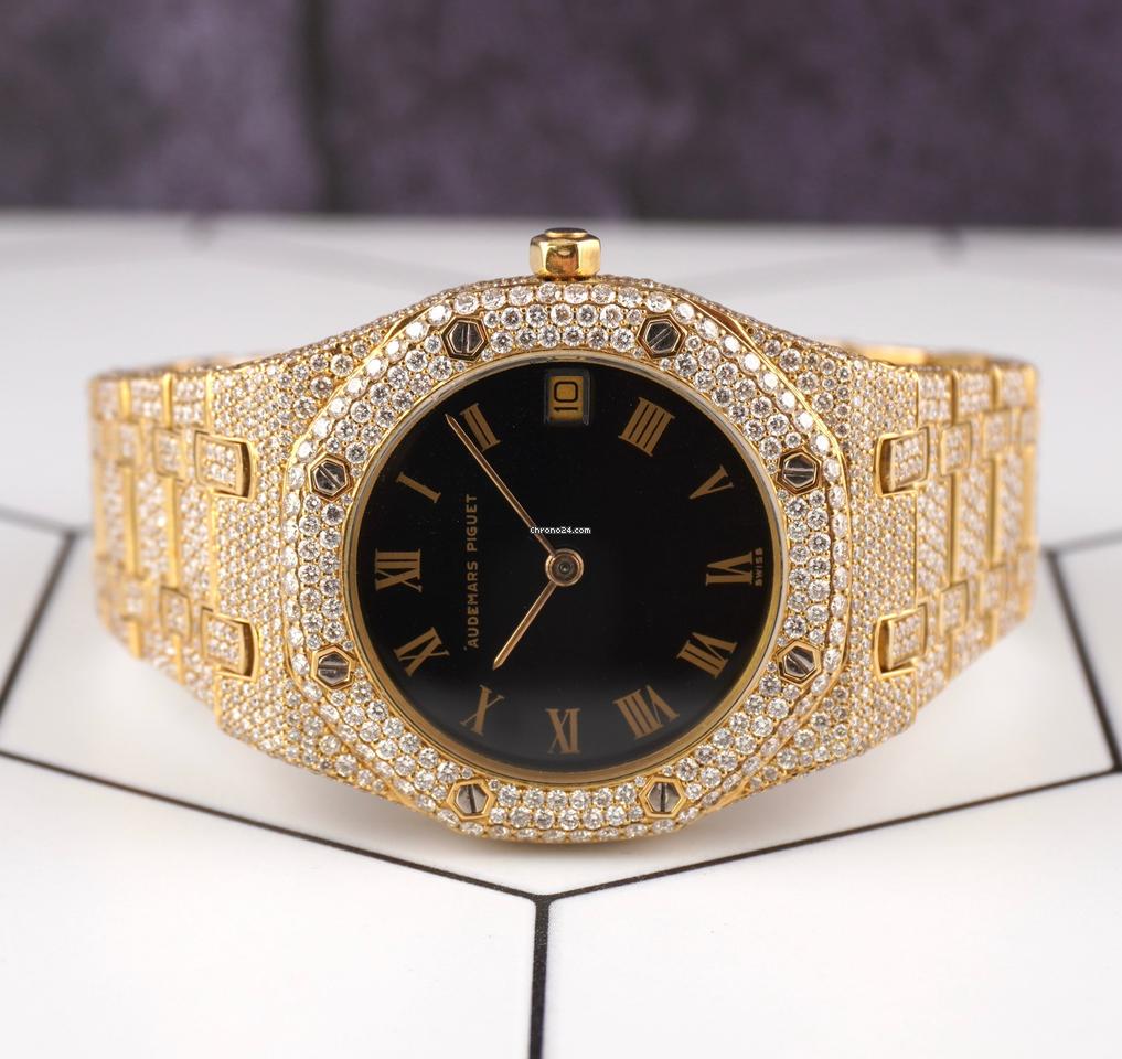 Audemars Piguet Royal Oak Lady Ladies 18k YG 36mm Custom 16ct Diamond 56023BA