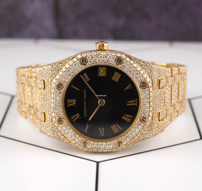 Audemars Piguet Royal Oak Lady Ladies 18k YG 36mm Custom 16ct Diamond 56023BA