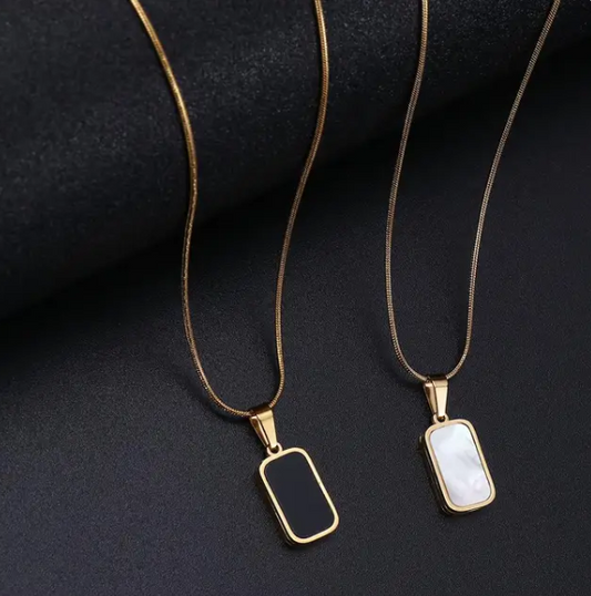﻿STYLE SHYLE  Rectangle Double Sided Delicate Pendant Necklaces