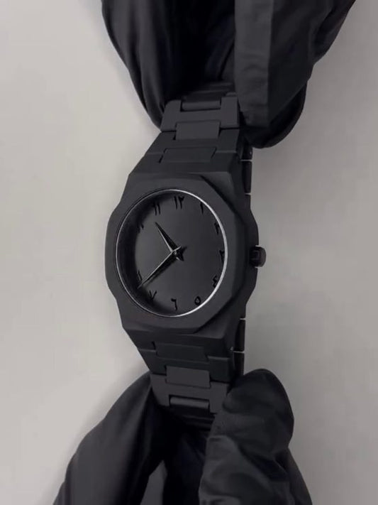 Black Arabic Stainless Steel Aura Watch