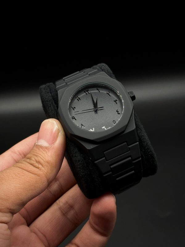 Black Arabic Stainless Steel Aura Watch