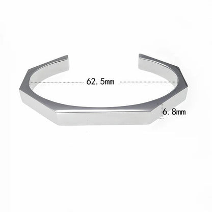 Stainless Steel Hexagon Cuff Bangle