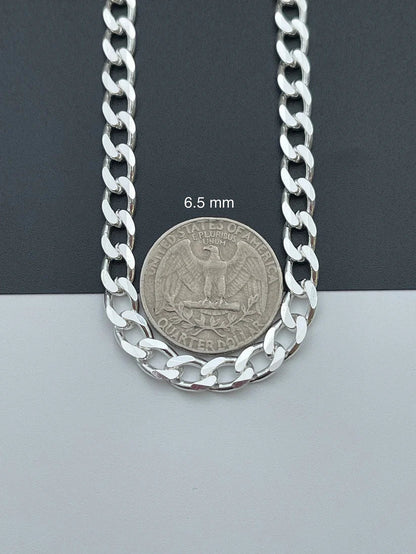 Solid 925 Sterling Silver Cuban Link Chains Men's Women's Curb Necklace