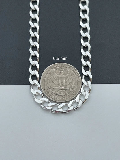 Solid 925 Sterling Silver Cuban Link Chains Men's Women's Curb Necklace