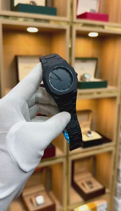 Black Arabic Stainless Steel Aura Watch